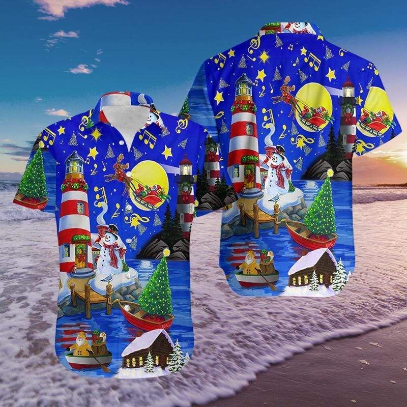 Felacia [Hawaii Shirt] Amazing Sky In Christmas Day Santa Claus Hawaiian Aloha Shirts-ZX2767